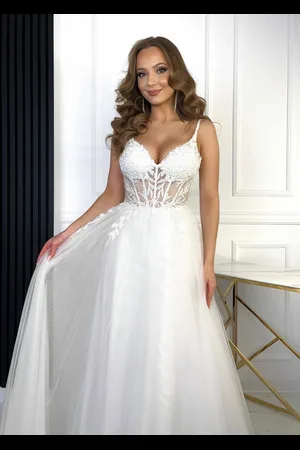 Madeline Fashion Sukienka Ślubna Tiulowa Biała Klementyna