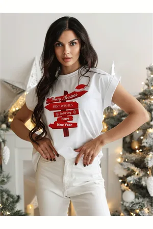 Magmac T-shirt z motywem świątecznym KLAUS biały