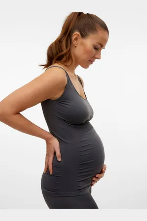 Mama;licious Krój Bodycon Głęboki Okrągły Dekolt Koszulka Bokserska