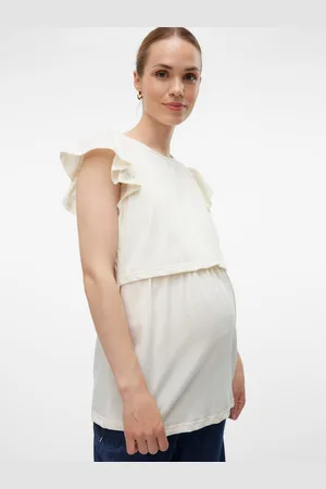 Mama;licious Krój Regularny Głęboki Okrągły Dekolt Góra