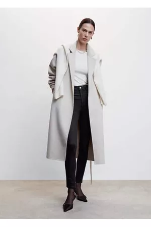 MANGO Kobieta Rurki i Slim Fit - Jegginsy bawełniane z wysokim stanem