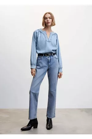MANGO Kobieta Jeansowe - Koszula dżinsowa oversize
