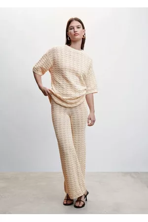 MANGO Kobieta Długie rękawy - Sweter oversize z krótkim rękawem