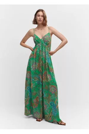MANGO Kobieta Sukienki z nadrukiem - Sukienka ze wzorem i odkrytymi plecami