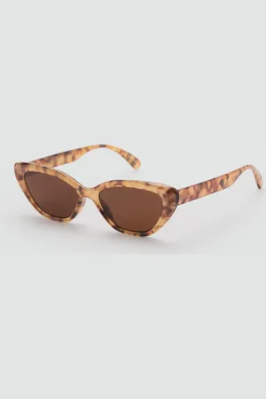 MANGO Okulary przeciwsłoneczne cat eye średni brązowy