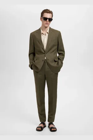 MANGO Marynarka garniturowa Amalfi slim fit z 100% lnu