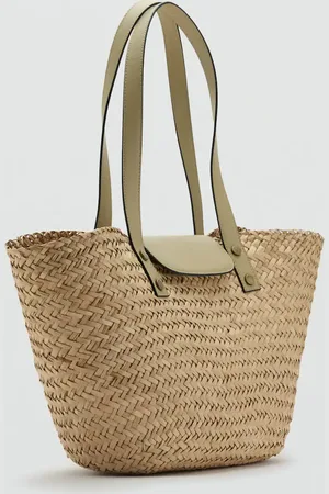 MANGO Torba koszyk z naturalnych włókien