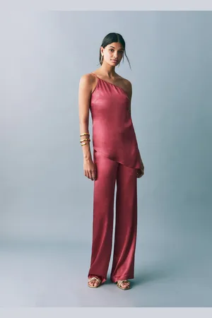 MANGO Asymetryczny satynowy top