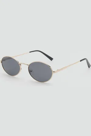 MANGO Okrągłe okulary przeciwsłoneczne w metalowej oprawce