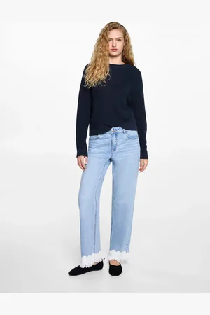 MANGO Dzianinowy sweter z rozcięciami