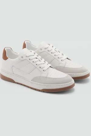 MANGO Buty sportowe ze skórzanymi wstawkami