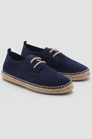 MANGO Espadryle z dwoiny ze sznurówkami