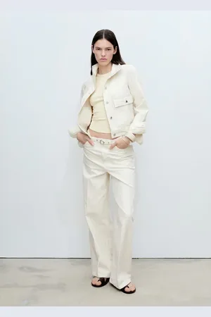MANGO Dżinsy wide leg z paskiem
