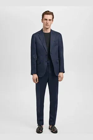 MANGO Spodnie garniturowe Amalfi slim fit z 100% lnu