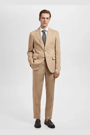 MANGO Spodnie garniturowe Amalfi slim fit z 100% lnu