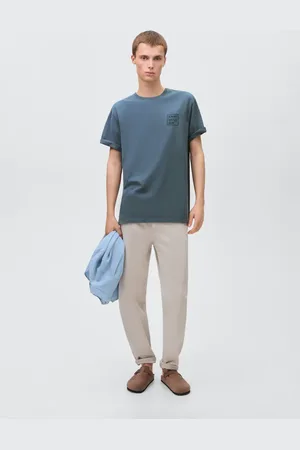 MANGO Bawełniany wzorzysty t-shirt