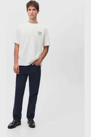 MANGO Bawełniany wzorzysty t-shirt