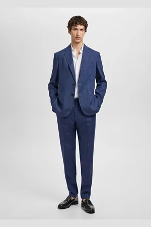 MANGO Spodnie garniturowe Salerno 100% len slim fit