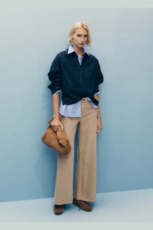 MANGO Dżinsy wide leg z niskim stanem