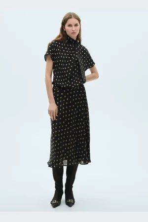 MANGO Spódnica midi w grochy