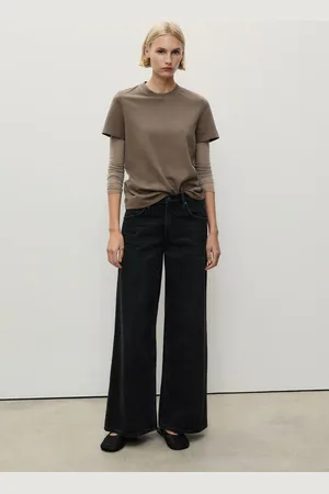 MANGO Dżinsy wide leg z niskim stanem