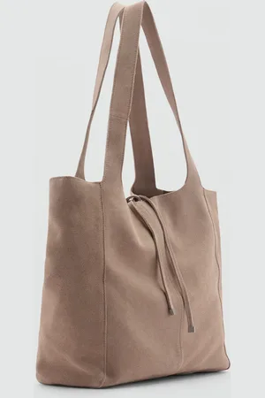 MANGO Skórzana torba shopper