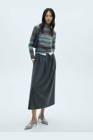 MANGO Sweter w pasy z golfem