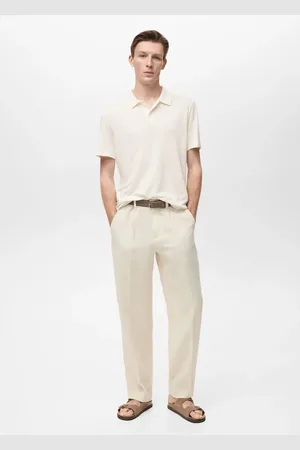 MANGO Koszula polo slim fit z lnu