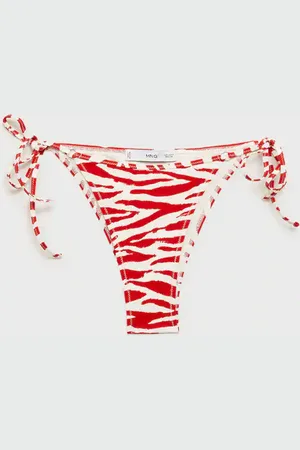 MANGO Majtki bikini wiązane zebra