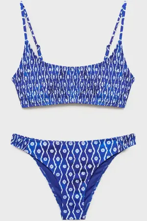 MANGO Bikini z nadrukiem i marszczeniem