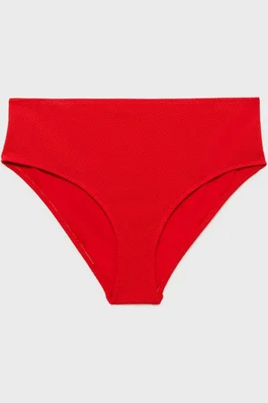 MANGO Prążkowane figi bikini z wysokim stanem