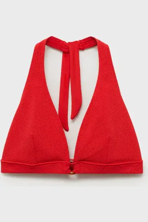 MANGO Góra od bikini z teksturą i ozdobnym kółkiem