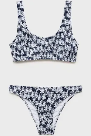 MANGO Bikini z nadrukiem i marszczeniem