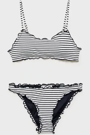 MANGO Bikini w paski z lamówką