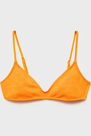 MANGO Góra od bikini w żakardowe kwiaty