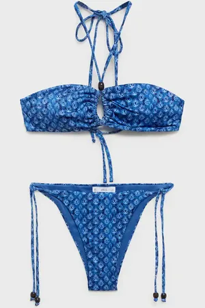 MANGO Bikini typu bandeau z nadrukiem