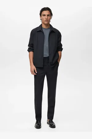 MANGO Spodnie slim fit z dziewiczej wełny