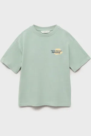 MANGO Bawełniany wzorzysty t-shirt