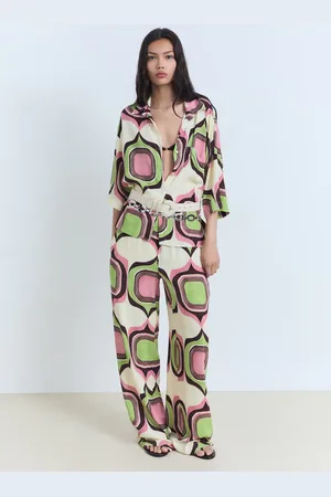 MANGO Bluzka z geometrycznym wzorem kremowy / écru