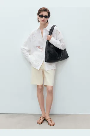 MANGO Koszula z haftem oversize