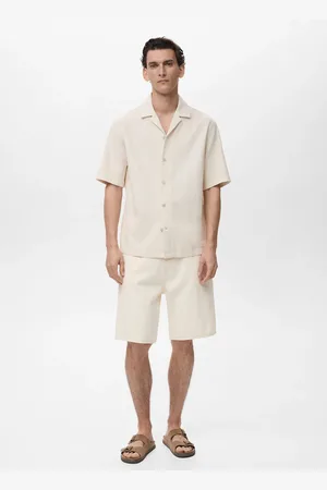 MANGO Koszula regular fit bawełniano-lniana