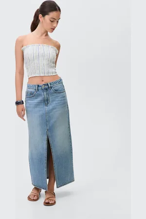 MANGO Top w paski typu bandeau