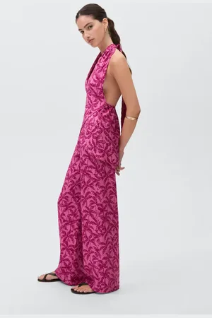 MANGO Top z dekoltem halter i nadrukiem