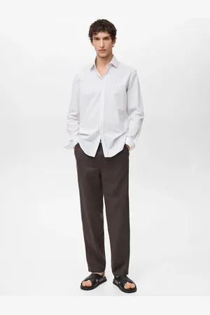 MANGO Koszula regular fit z 100% bawełny w paski