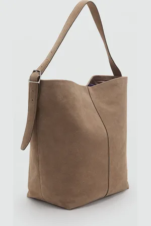 MANGO Skórzana torba shopper