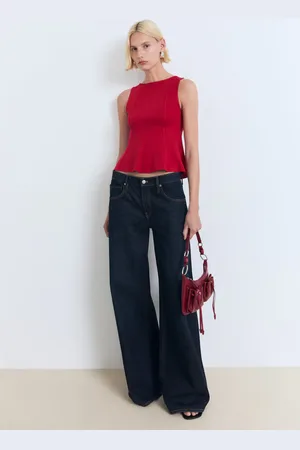 MANGO Top peplum z detalem przeszyć