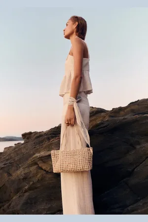 MANGO Top bawełniany z falbanką