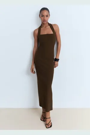MANGO Długa sukienka z dekoltem typu halter