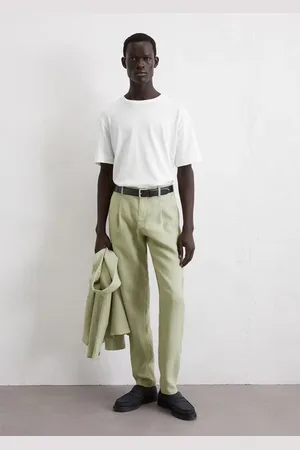Marc O’ Polo Spodnie lniane model Osby jogger plisy