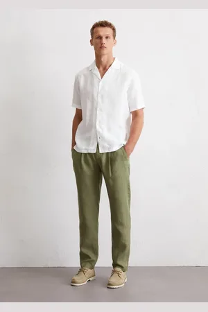 Marc O’ Polo Spodnie lniane model Osby jogger plisy